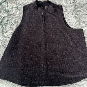 Sleeveless Mock-Neck Shimmer Top